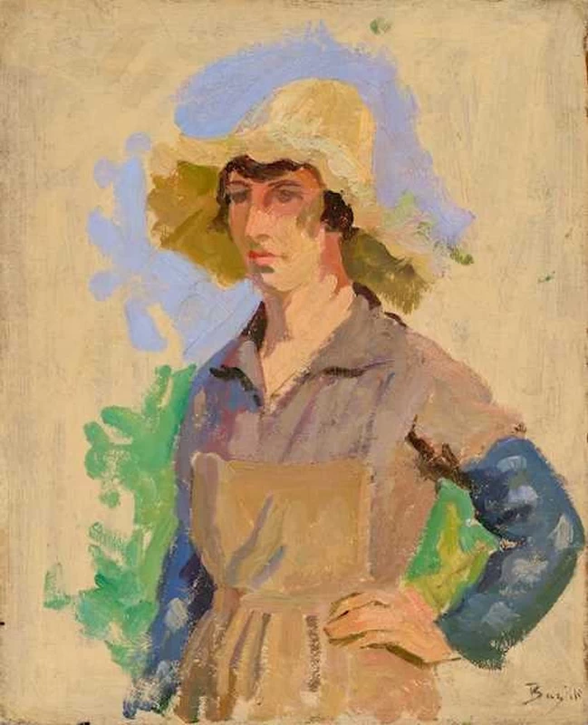 Jean-Frédéric Bazille-44-Mietitrice con cappello giallo